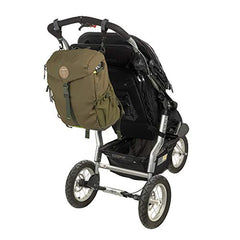 Lässig Baby Changing Backpack with Changing Mat, Pram Attachment, Bottle Warmer, Water-Repellent, Sustainable, Outdoor Backpack, Olive