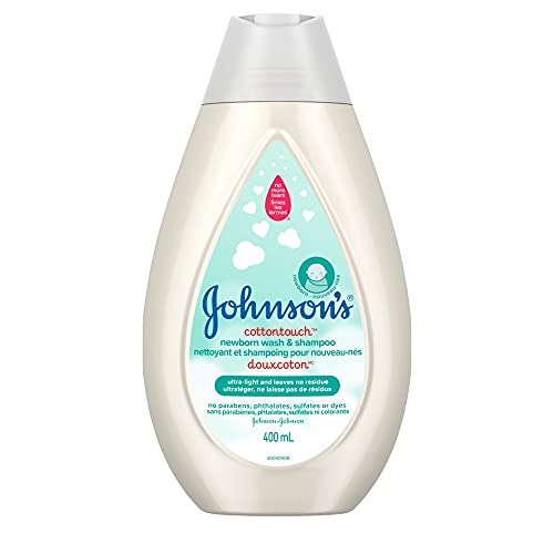 Johnson's Baby newborn bath wash and shampoo, cotton touch body wash, 400ml
