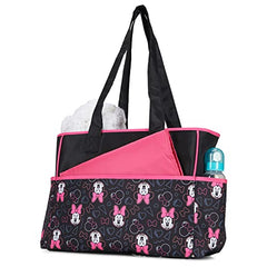 Disney Unisex Baby Multi Piece Tote Diaper Bag, Minnie-Toss Print, Mouse