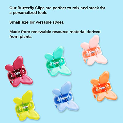 GOODY Planet Kids Butterfly Clips 6Ct, ASSORTED