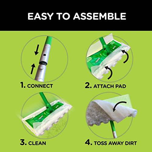 Swiffer Sweeper 2-in-1, Dry and Wet Multi Surface Floor Cleaner, Sweeping and Mopping Starter Kit - Zecoya