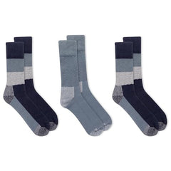 Dr. Scholl's Men's Advanced Relief Blisterguard Socks - 2 & 3 Pair Packs - Non-Binding Cushioned Moisture Management, Navy Chevron, 7-12