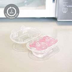 Medela Baby Pacifier | 0-6 Months | Includes Sterilizing Case | 2-Pack | Soft Silicone | BPA-Free | Supports Natural Suckling | Pink and Clear