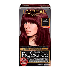 L'Oreal Paris Superieur Preference Infinia Permanent Hair Color, 4B Burgundy, 100% Grey Coverage, Hair Dye, with Colour Refresher, 1 EA (Packaging May Vary)