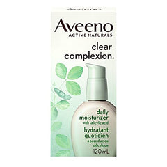 Aveeno Clear Complexion Daily Moisturizer - Face Wash, Salicylic Acid, Dry Skin & Oily Skin Cleanser - 120ml (Packaging May Vary)