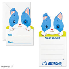 Hallmark Kids Fill in The Blank Thank You Cards Assortment, Dogs and Cats (24 Thank You Notes and 40 Stickers)