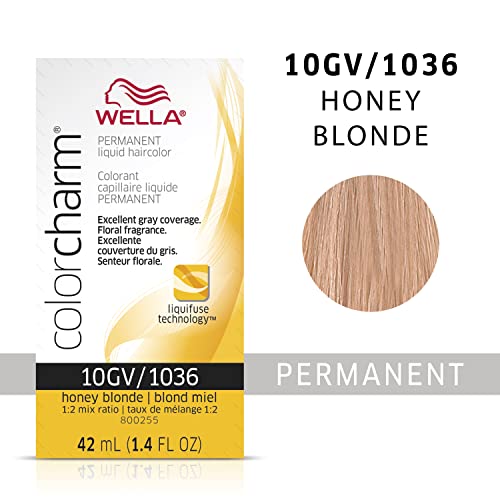 Wella ColorCharm Permanent Liquid Hair Color, 10GV Honey Blonde