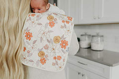 Baby Burp Cloth Large 21''x10'' Size Premium Absorbent Triple Layer 3-Pack Gift Set “Ferra” by Copper Pearl