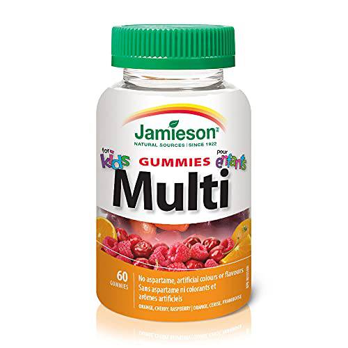 Jamieson Multivitamin Gummies for Kids - Orange, Cherry and Raspberry Flavour , 60 Count (Pack of 1)