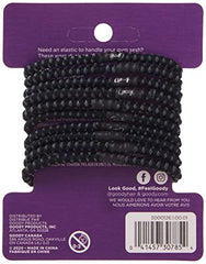 Goody Nonslip Womens Elastic Hair Tie Black - 4MM for Medium Hair- Ouchless Pain-Free Hair Accessories for Women Perfect for Long Lasting Braids, Ponytails and More, 10 Count (Pack of 1)