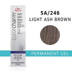 Wella ColorCharm Gel Permanent Hair Color for Brunette Color, 5A Light Ash Brown