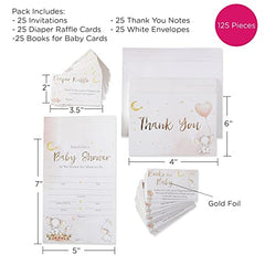 Elephant Baby Shower Invitation & Thank You Card Bundle - Pink (Set of 25)