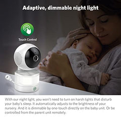 LeapFrog LF915HD Video Baby Monitor with 5” 720p HD LCD Display, 360° Pan & Tilt with 8X Zoom Camera, Color Night Vision, Night Light, Two-Way Intercom, Smart Sensors