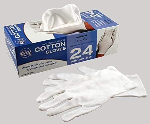 CARA Moisturizing Eczema Cotton Gloves, Small, 24 Pair