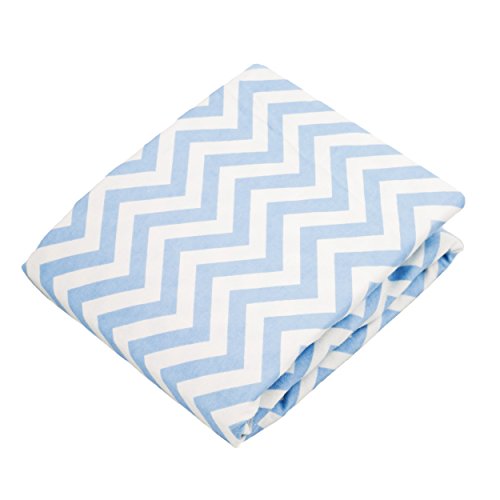 Kushies Baby Contour Change Pad Cover Ultra Soft 100% Cotton Flannel, Made in Canada, Blue Chevron