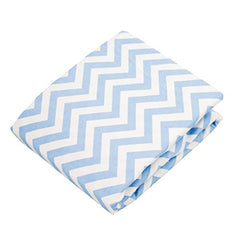 Kushies Pack N Play Playard Sheet, Soft 100% breathable cotton flannel, Made in Canada, Blue Chevron