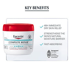 EUCERIN Complete Repair Moisturizing Cream for Dry to Very Dry Skin | Face & Body Cream, 454g jar | 5% Urea Cream | Ceramide Cream | Dry Skin Cream | Fragrance-free Cream | Non-Greasy Cream | Recommended by Dermatologists