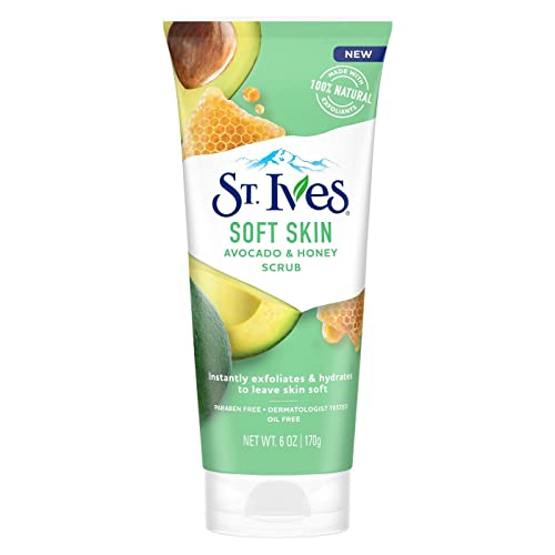 St. Ives Skin Scrub to reveal soft, even skin Avocado and Honey 100% natural exfoliant 150 ml