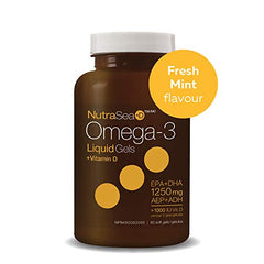 NutraSea Plus D Liquid Gels Fresh Mint Health Supplement, 60 count