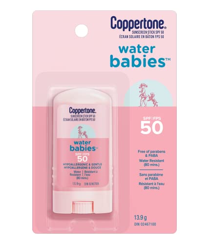 Coppertone Waterbabies SPF 50 Baby Sunscreen Stick, Gentle, Hypoallergenic Sunscreen for Babies, Lightweight and Non-Greasy, Water-Resistant Coppertone Baby Sunscreen