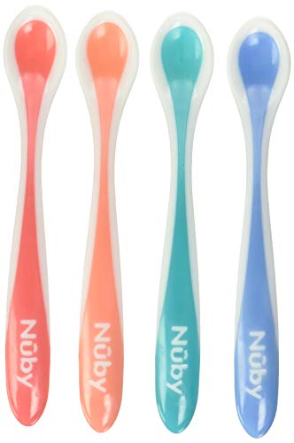 Nuby Heat Sensitive Soft Spoons, Multi-Color, 1-Pack