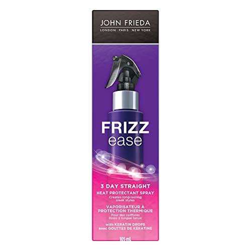 John Frieda Frizz Ease 3-Day Straight Flat Iron Styling Spray for Smoother, Flatter Hair (105 mL)