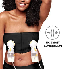 Medela Hands Free Pumping Bustier | Easy Expressing Pumping Bra with Adaptive Stretch for Perfect Fit | Black Small