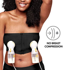 Medela Hands Free Pumping Bustier | Easy Expressing Pumping Bra with Adaptive Stretch for Perfect Fit | Black Medium