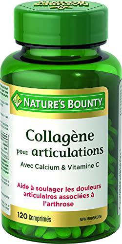 Nature's Bounty Collagen Joint with Calcium & Vitamin C, Helps to reduce joint pain associated with osteoarthritis, 120 Tablets