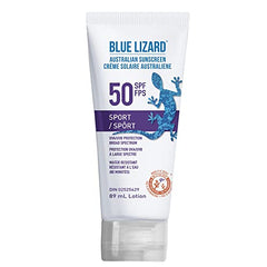 Blue Lizard Sport SPF 50 Mineral-Based Sunscreen Lotion - SPF 50, Broad Spectrum UVA/UVB, Water Resistant (Up to 80 Minutes) - 89 mL