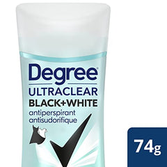 Degree UltraClear Antiperspirant Stick Deodorant for 72H Sweat & Odour Protection Black+White anti white marks and yellow stains 74 g