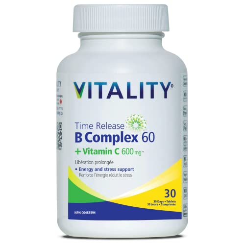 VITALITY Time Release Vitamin B Complex + C 600 mg | 30 Tablets (30 Days)