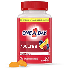 One A Day Adult Multivitamin Gummies - Daily Gummy Multivitamins For Men And Women With Vitamins A, B6, B12, C, D, E, Biotin and Zinc, Supports Immunity And Bone Health, Hair And Nails, 60 Gummies
