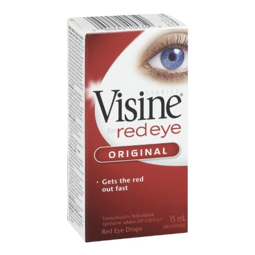 Visine Original Eye Drops, Eye Irritation, Dust, Smoke, Dry Eyes, Red Eyes, Tetrahydrozoline Hydrochloride Ophthalmic, 15mL