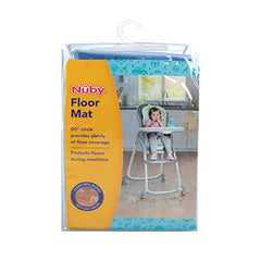 Nuby High Chair Waterproof Floor Mat - 50" Clear Circle Kitchen Mat - Protects Floor from Spills and Messes