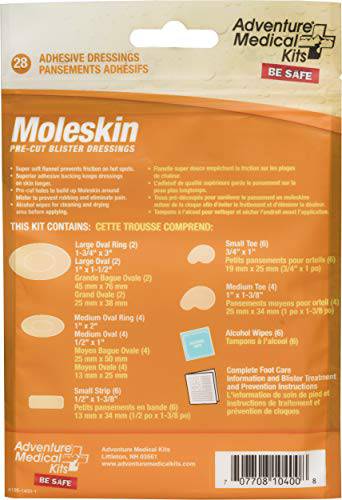 Adventure Medical Kits Pre-cut and Shaped Moleskin Blister Dressing (28-Count)