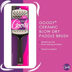 Goody Ceramic Blow Dry Paddle Brush - Flexible Cushion with Protective Coating - Pain-Free Detangler Comb for Women, Men & Kids - Removes Knots and Tangles, for Natural, Straight, Thick & Curly Hair