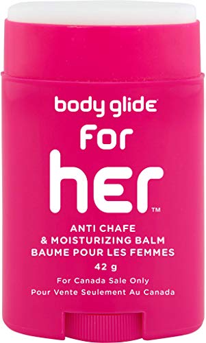 Body Glide For Her Moisturizing Anti Chafe Balm Stick (for Canadian Sale Only), 42g, Magenta