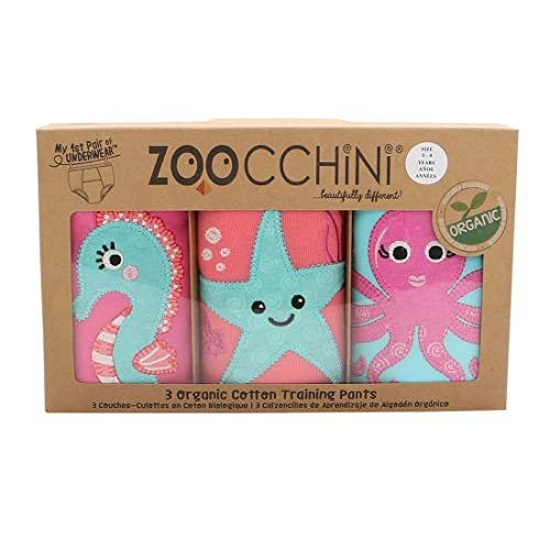 Zoocchini Org Ctn 3PC Potty Training Girls Ocean Gals 3T-4T