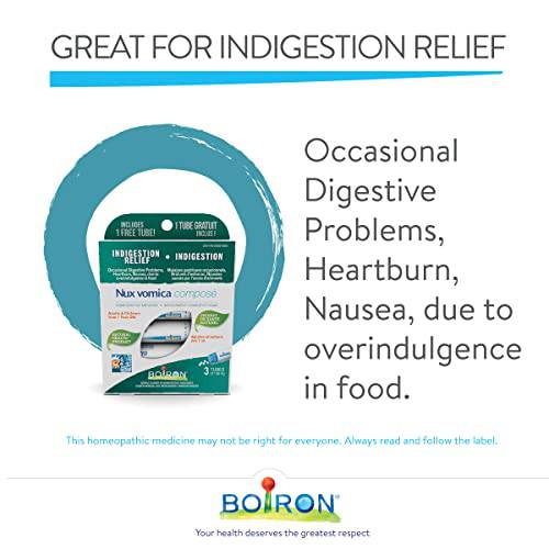 Boiron Nux Vomica Compose, Homeopathic Medicine for indigestion Relief, Digestive Problems, Heartburn, and Nausea from Overindulgence