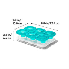 OXO Tot - 2oz Silicone Baby Blocks - Freezer Storage Containers - Teal