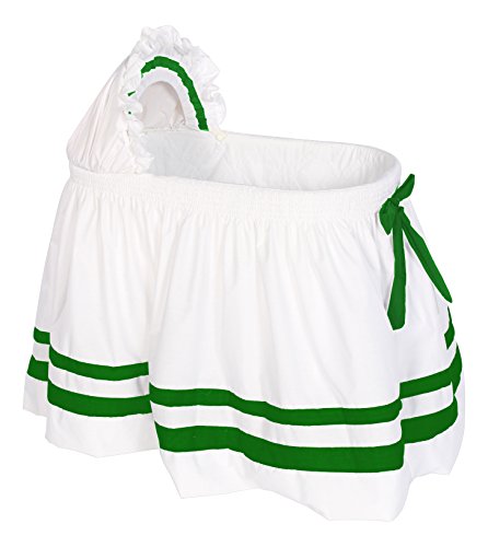 BabyDoll Bedding Modern Hotel Style II Bassinet Skirt, Green