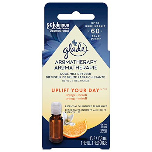 Glade Essential Oil Diffuser Refill, Use with Cool Mist Aromatherapy Diffuser, Air Freshener for Home, Uplift Your Day Scent with Notes of Orange & Neroli, 1 Count
