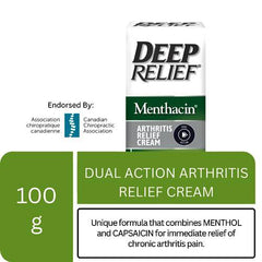 Deep Relief Menthacin Ultra Strength Dual Action Arthritis Pain Relief Rub with Capsaicin, 100gm