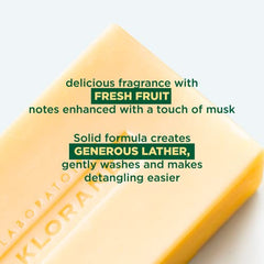 Klorane - Nourishing Shampoo Bar with Mango - Dry hair, Hydrate Dry Hair, Paraben, Preservative and Sulfate Free, Hypoallergenic, Eco-friendly, Biodegradable, Vegan, Dermatologist Tested - 80g