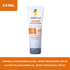 GARNIER Ombrelle Sport Sunscreen Lotion, SPF 50, Sweat + Water Resistant, Fast Drying, Hypoallergenic, Fragrance Free, 231mL, Ombrelle Sport Endurance Water Resistant Sunscreen SPF 50, 231 mL