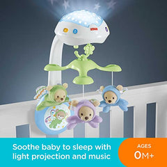 Fisher-Price Baby Crib Toy, 3-in-1 Projection Mobile, Butterfly Dreams Sound Machine with Light Projection for Newborn to Toddler