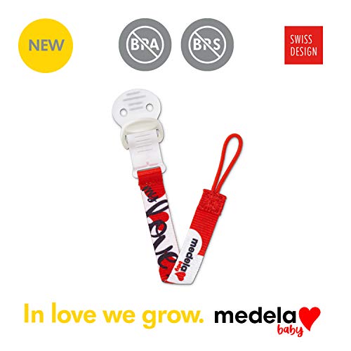 Medela Baby Pacifier Clip Holder | BPA-Free | Lightweight & Opens with One Hand | Universal Design fits most pacifiers | Red
