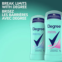 Degree Antiperspirant Stick for 48 Hour Sweat & Odour Protection Sheer Powder Deodorant for Women keeps you feeling fresh & dry 74 g