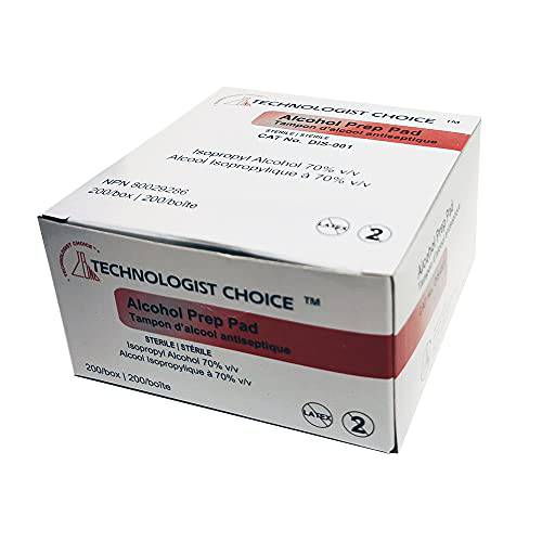 Podocure Technoogist Choice - Alcohol Prep Pad, Sterile 200 count ( Packaging may vary )